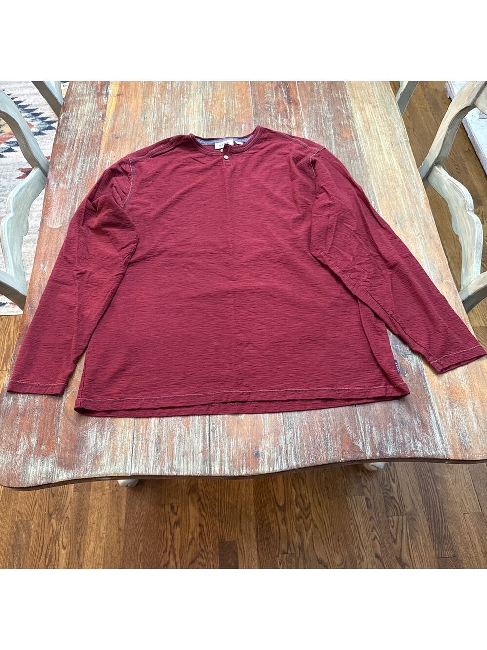 ROWM Dark Red Long Sleeve Henley Tee XL